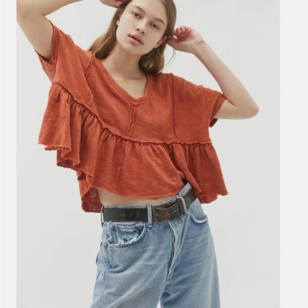 Urban Outfitters Demi Ruffled Crop Top